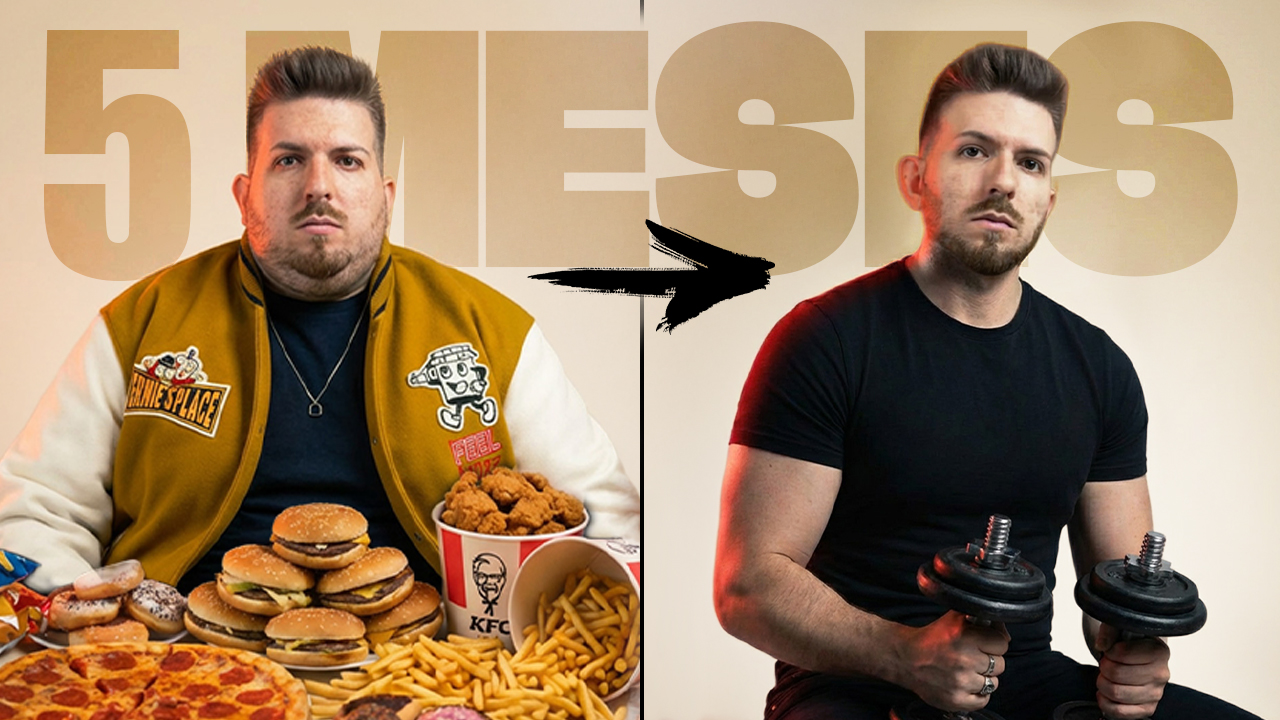 Miniatura de YouTube transformación fitness